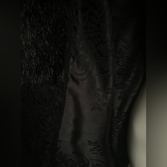 Black very good quality faux fur coat winter jacket midlength collared pockets L - Picture 6 of 10